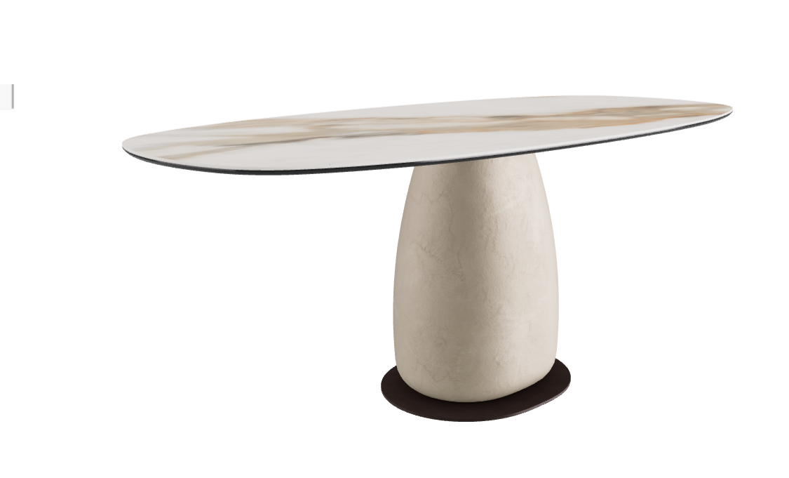 180x90x74h Biscuit Shaped_Matt Borghini Calacatta_Oslo_Bronze Embossed