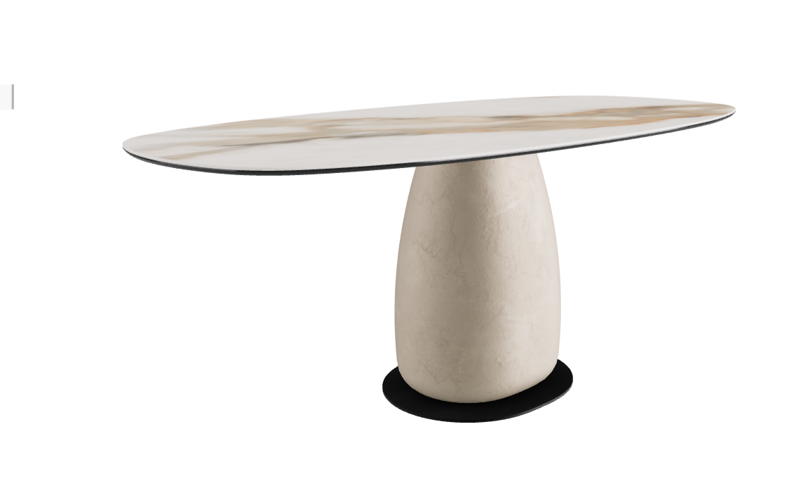 180x90x74h Biscuit Shaped_Matt Borghini Calacatta_Oslo_Black Embossed