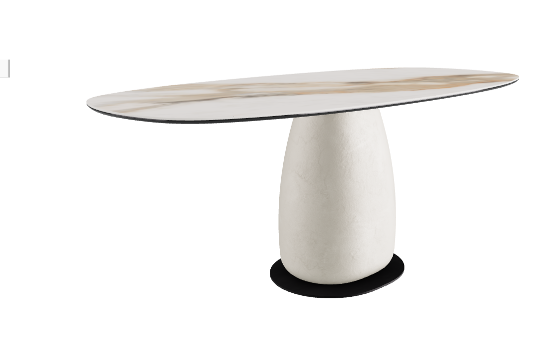 180x90x74h Biscuit Shaped_Matt Borghini Calacatta_Cairo_Black Embossed