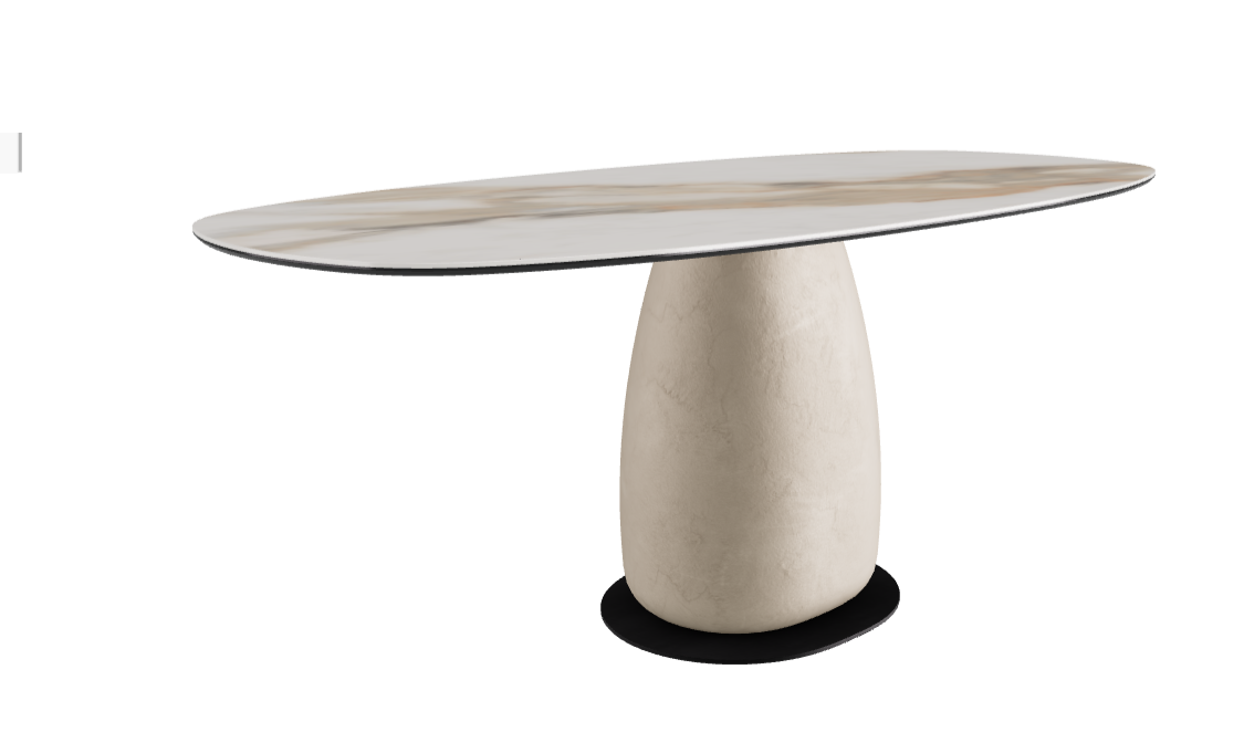 180x90x74h Biscuit Shaped_Glossy Borghini Calacatta_Oslo_Black Embossed