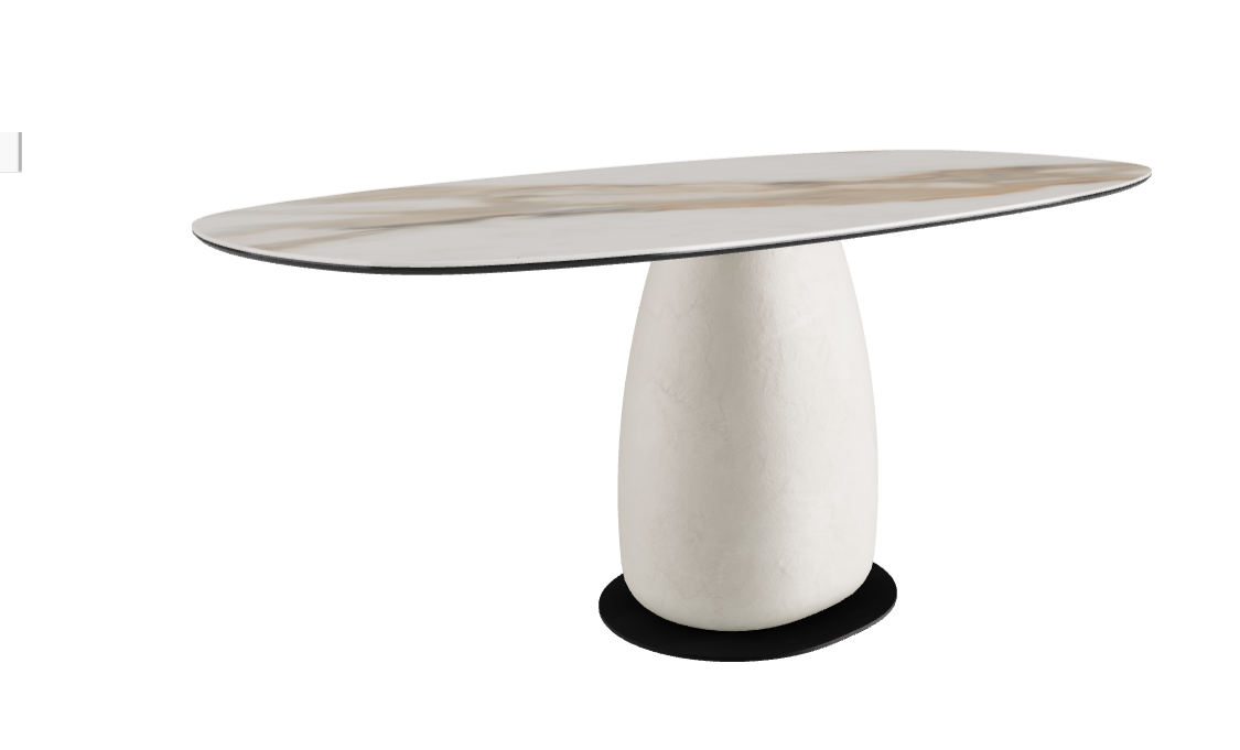 180x90x74h Biscuit Shaped_Glossy Borghini Calacatta_Cairo_Black Embossed
