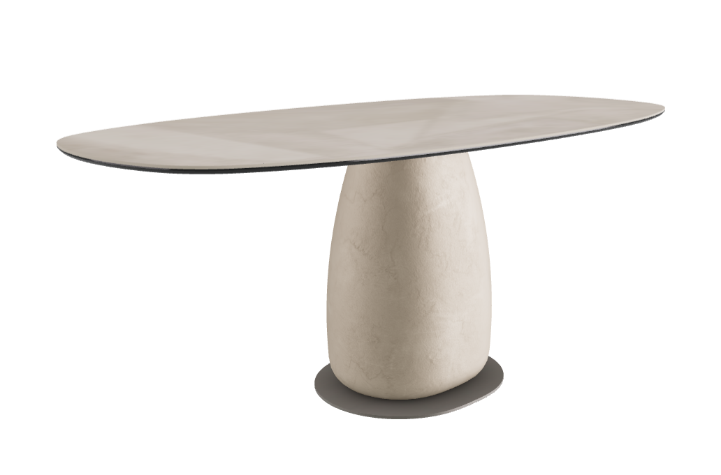 180x90x74h Biscuit Shaped_Luxor_Oslo_Titanium Embossed