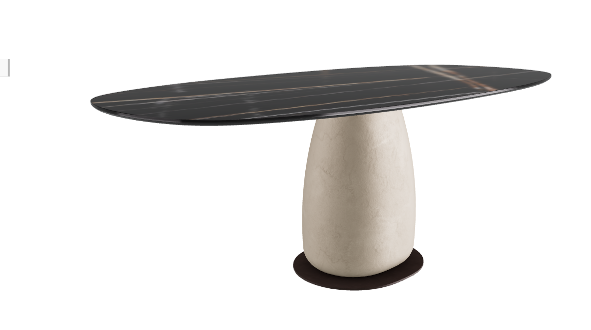 200x100x74h Biscuit Shaped_Glossy Sahara Noir_Oslo_Bronze Embossed