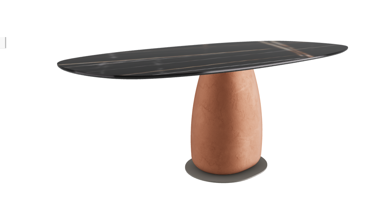 200x100x74h Biscuit Shaped_Glossy Sahara Noir_Marrakech_Titanium Embossed