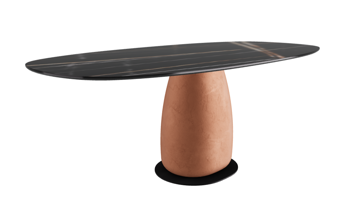 200x100x74h Biscuit Shaped_Glossy Sahara Noir_Marrakech_Black Embossed