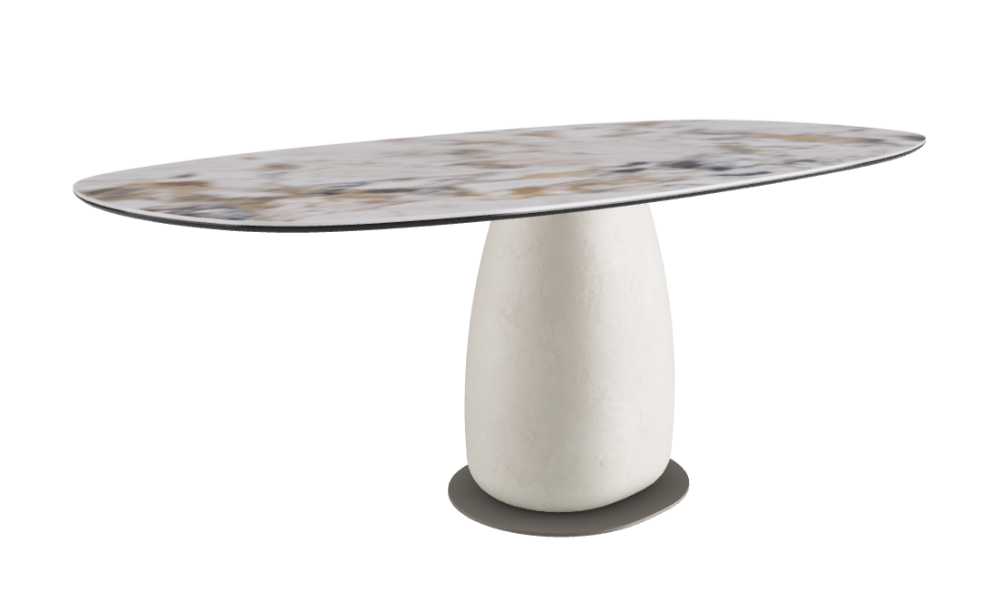 200x100x74h Biscuit Shaped_Makalu_Cairo_Titanium Embossed