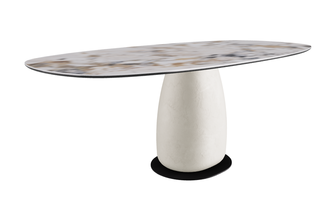 200x100x74h Biscuit Shaped_Makalu_Cairo_Black Embossed