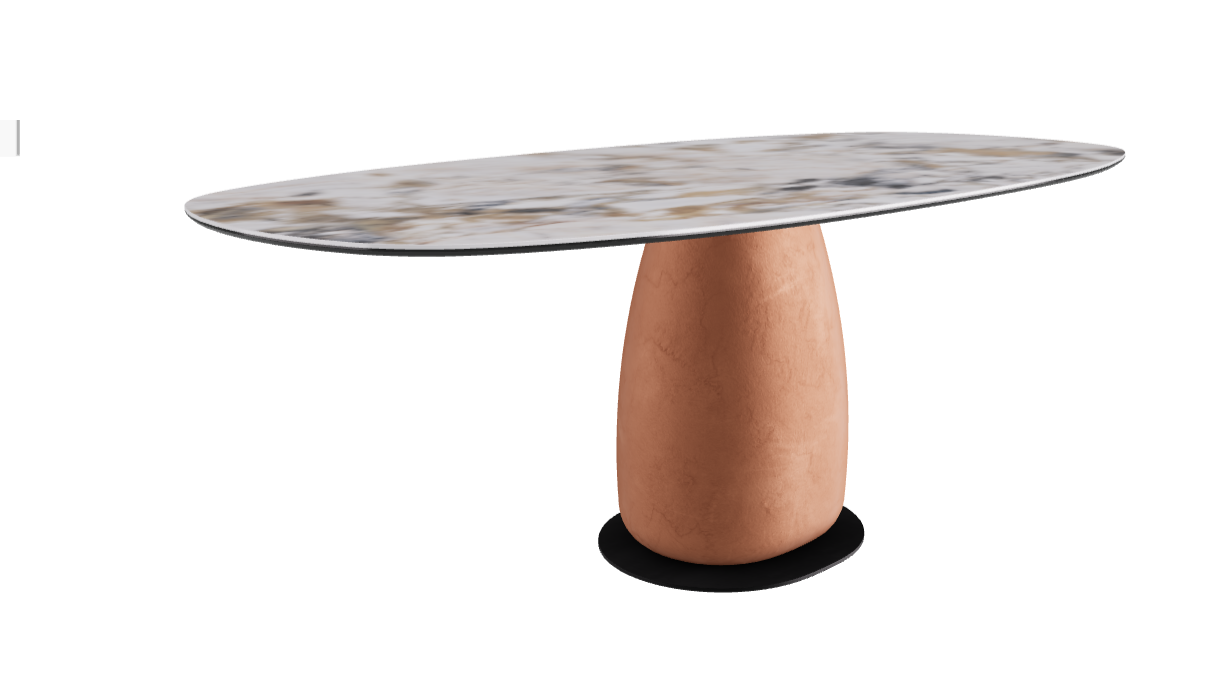 200x100x74h Biscuit Shaped_Makalu_Marrakech_Black Embossed