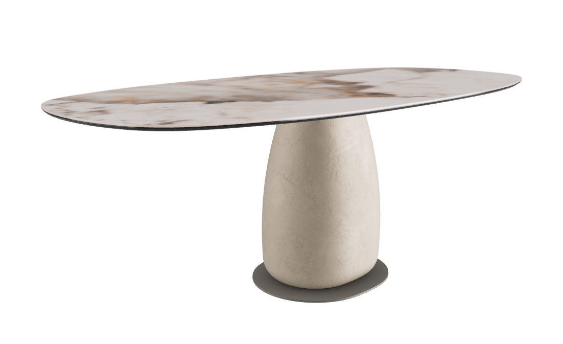 200x100x74h Biscuit Shaped_Corcovado_Oslo_Titanium Embossed