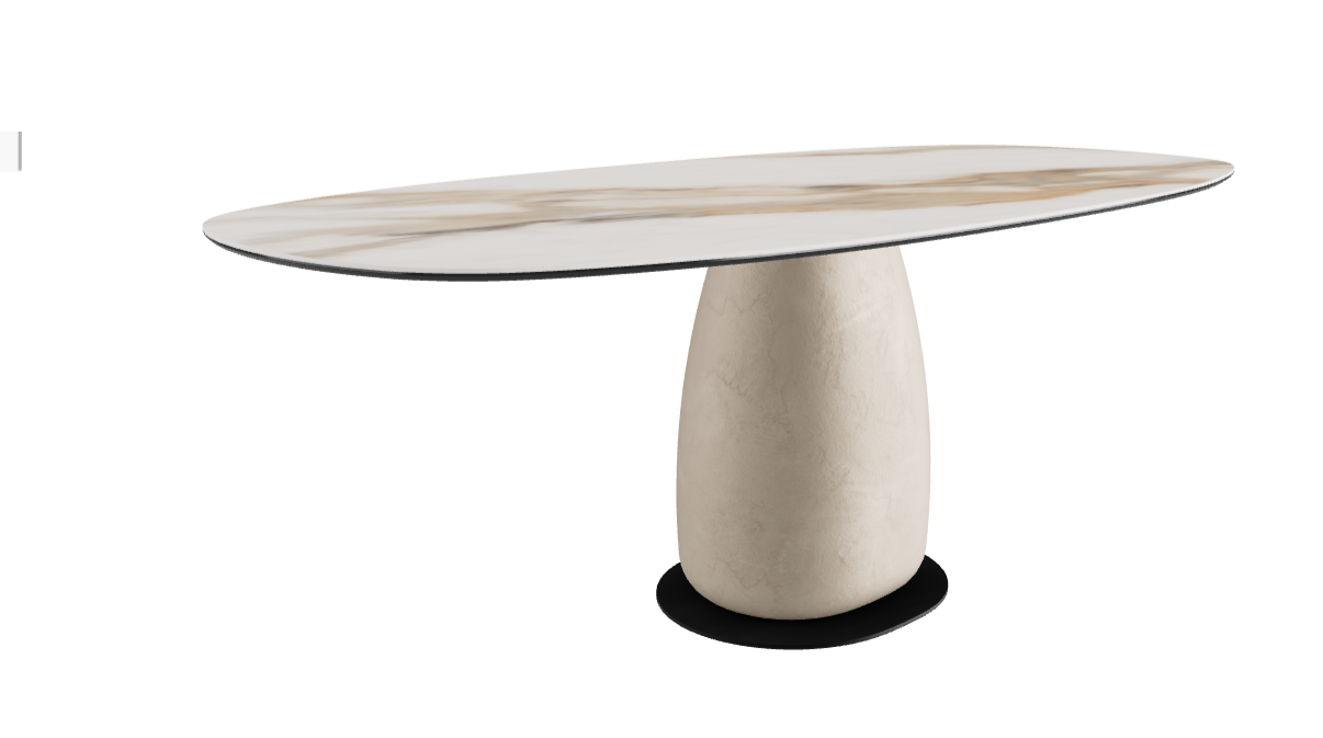 200x100x74h Biscuit Shaped_Matt Borghini Calacatta_Oslo_Black Embossed