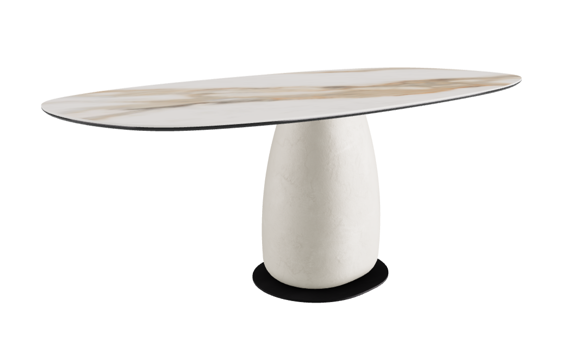 200x100x74h Biscuit Shaped_Matt Borghini Calacatta_Cairo_Black Embossed