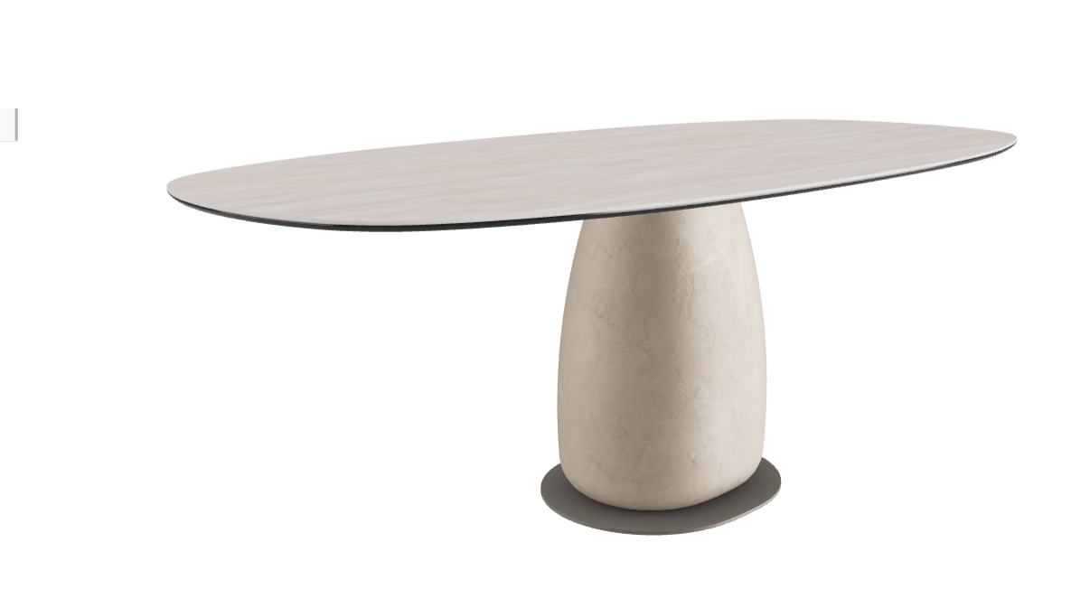 200x100x74h Biscuit Shaped_Colosseo_Oslo_Titanium Embossed