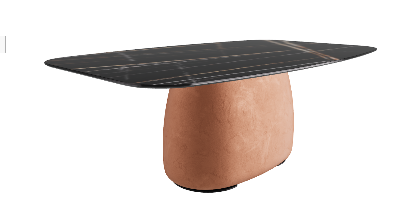 200x120x73.5h Barrel Shaped_Glossy Sahara Noir_Marrakech_Black Embossed