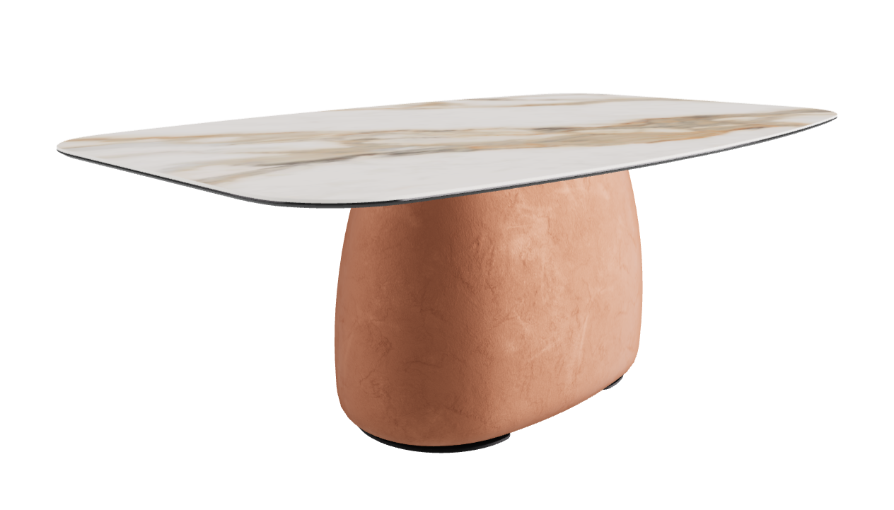 200x120x73.5h Barrel Shaped_Matt Borghini Calacatta_Marrakech_Black Embossed