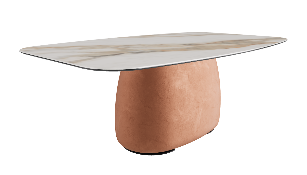 200x120x73.5h Barrel Shaped_Glossy Borghini Calacatta_Marrakech_Black Embossed