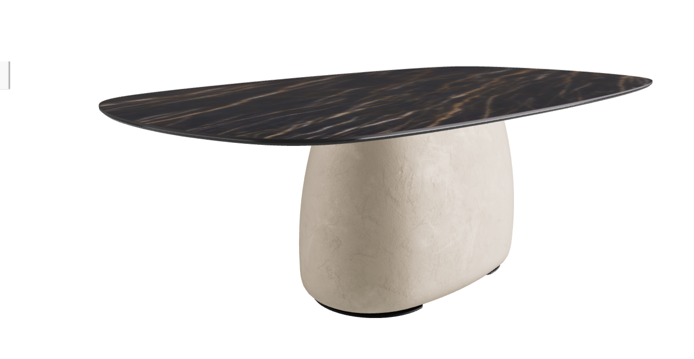 220x120x73.5h Biscuit Shaped_Matt Portoro_Cairo_Black Embossed