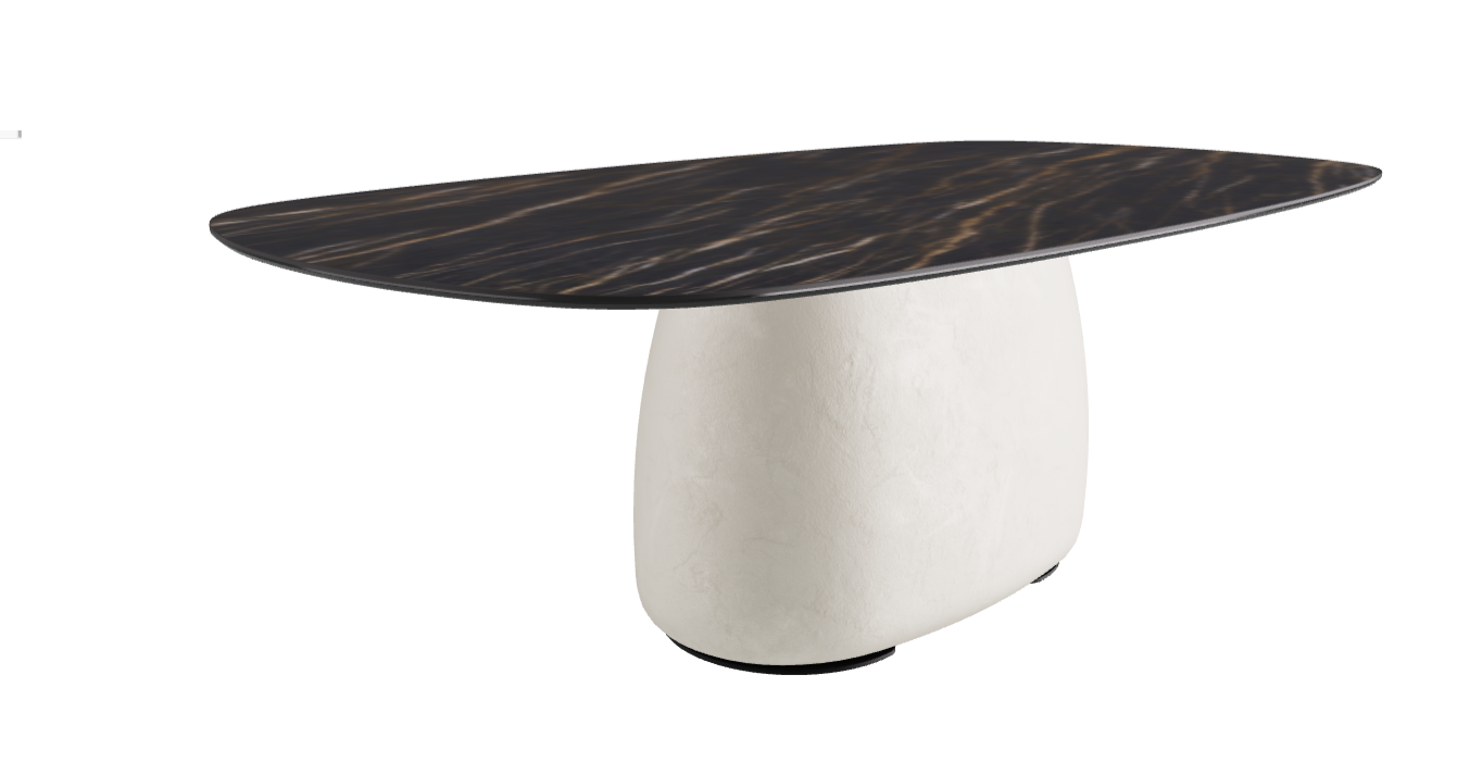 220x120x73.5h Biscuit Shaped_Matt Portoro_Oslo_Black Embossed