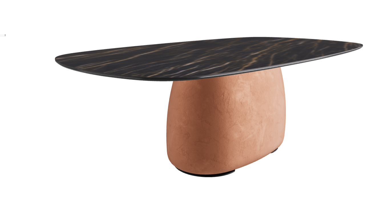 220x120x73.5h Biscuit Shaped_Matt Portoro_Marrakech_Black Embossed