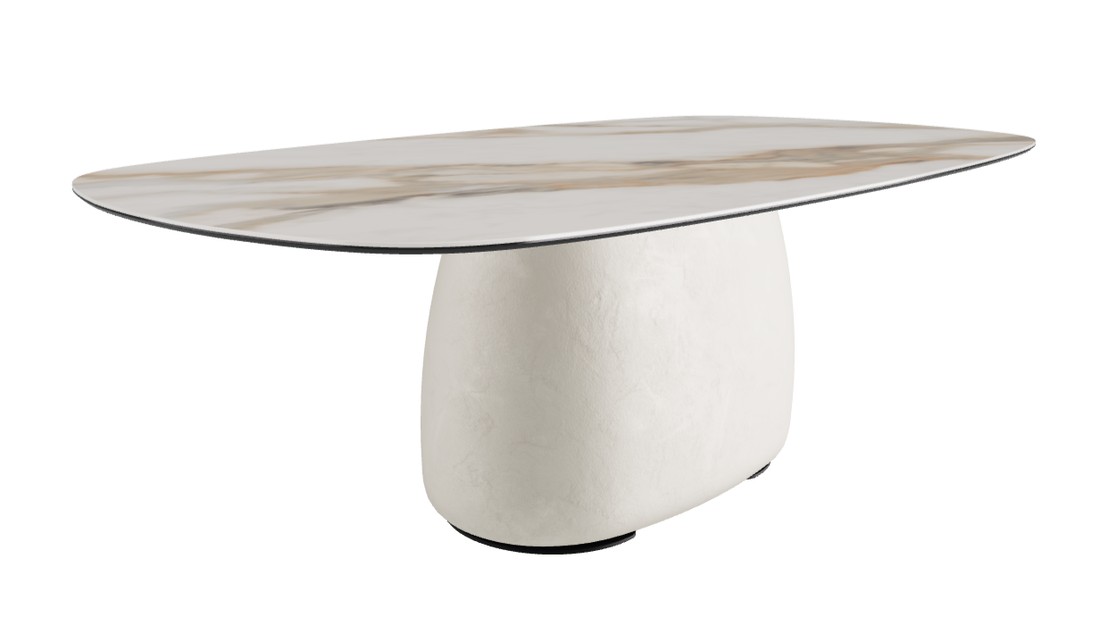 220x120x73.5h Biscuit Shaped_Glossy Borghini Calacatta_Oslo_Black Embossed