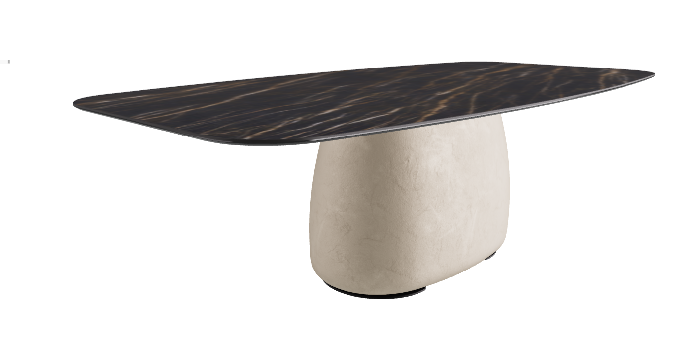 240x120x73.5h Barrel Shaped_Matt Portoro_Cairo_Black Embossed