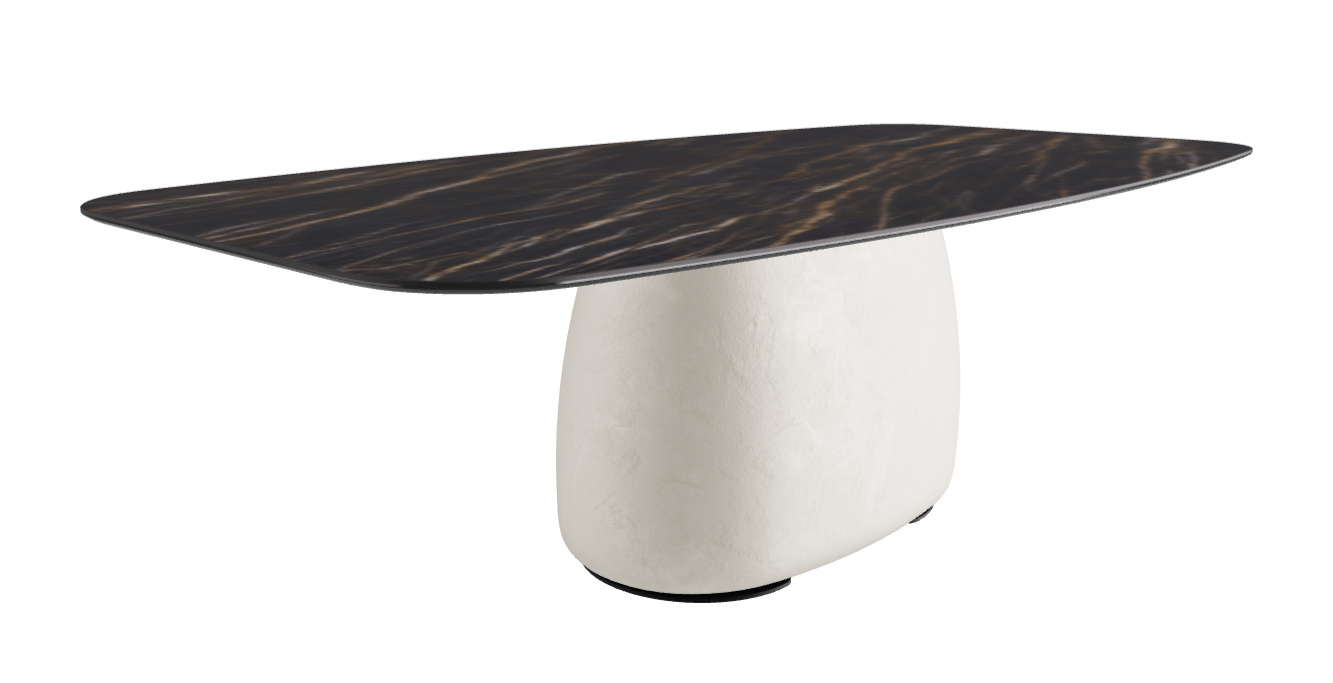 240x120x73.5h Barrel Shaped_Matt Portoro_Oslo_Black Embossed