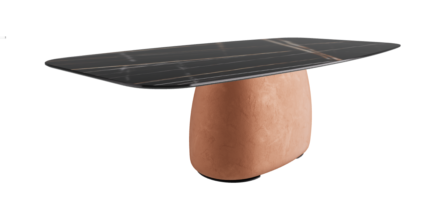 240x120x73.5h Barrel Shaped_Glossy Sahara Noir_Marrakech_Black Embossed