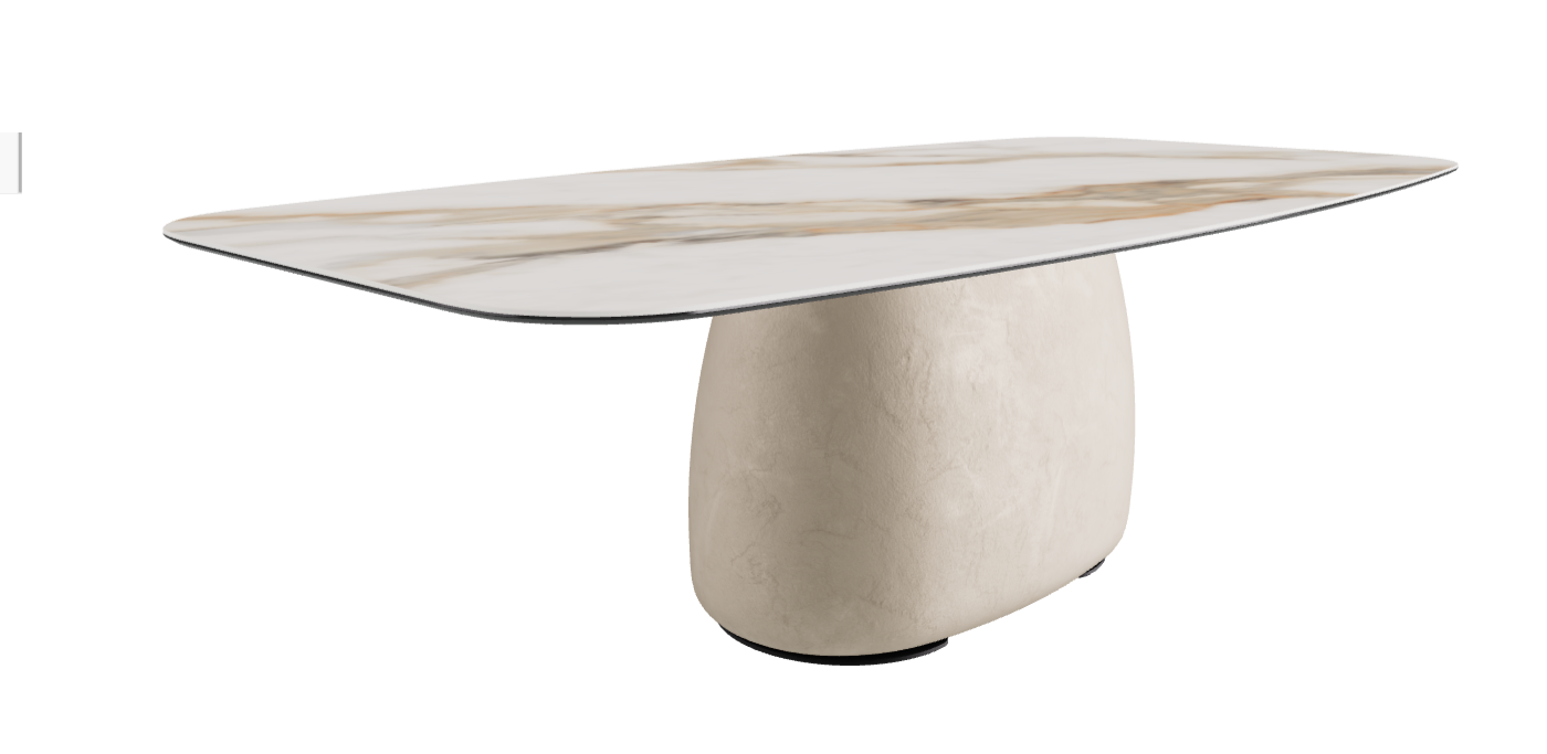 240x120x73.5h Barrel Shaped_Matt Borghini Calacatta_Cairo_Black Embossed