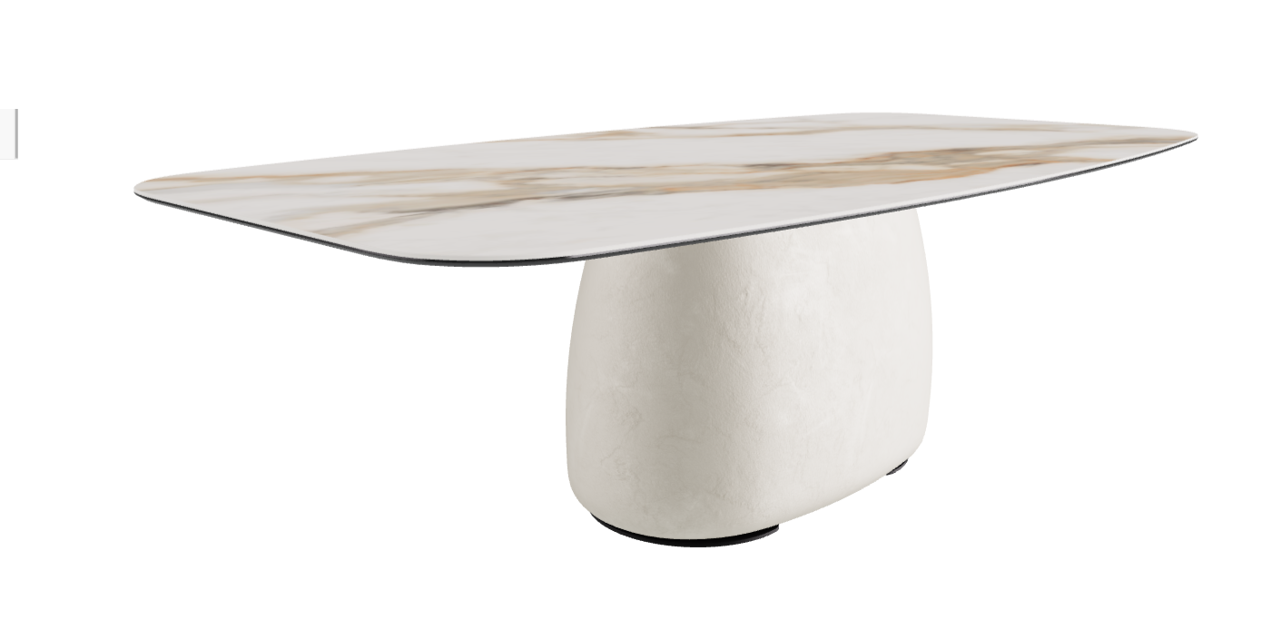 240x120x73.5h Barrel Shaped_Matt Borghini Calacatta_Oslo_Black Embossed