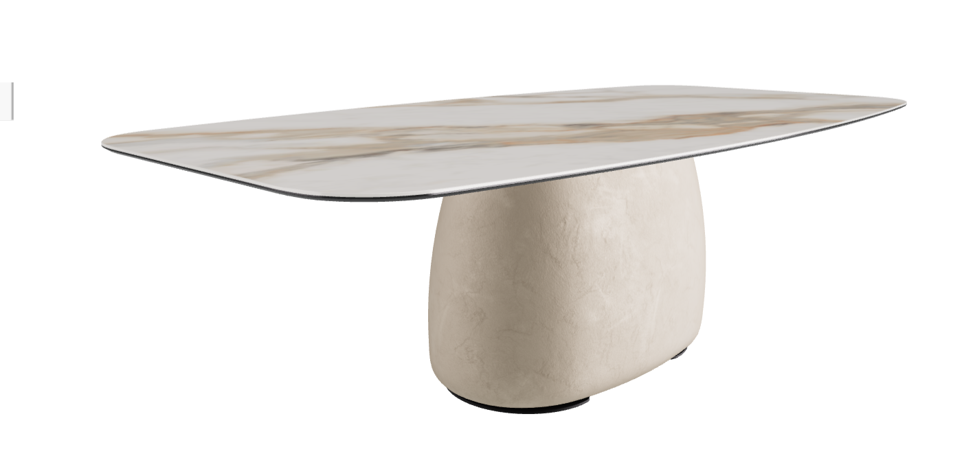 240x120x73.5h Barrel Shaped_Glossy Borghini Calacatta_Cairo_Black Embossed