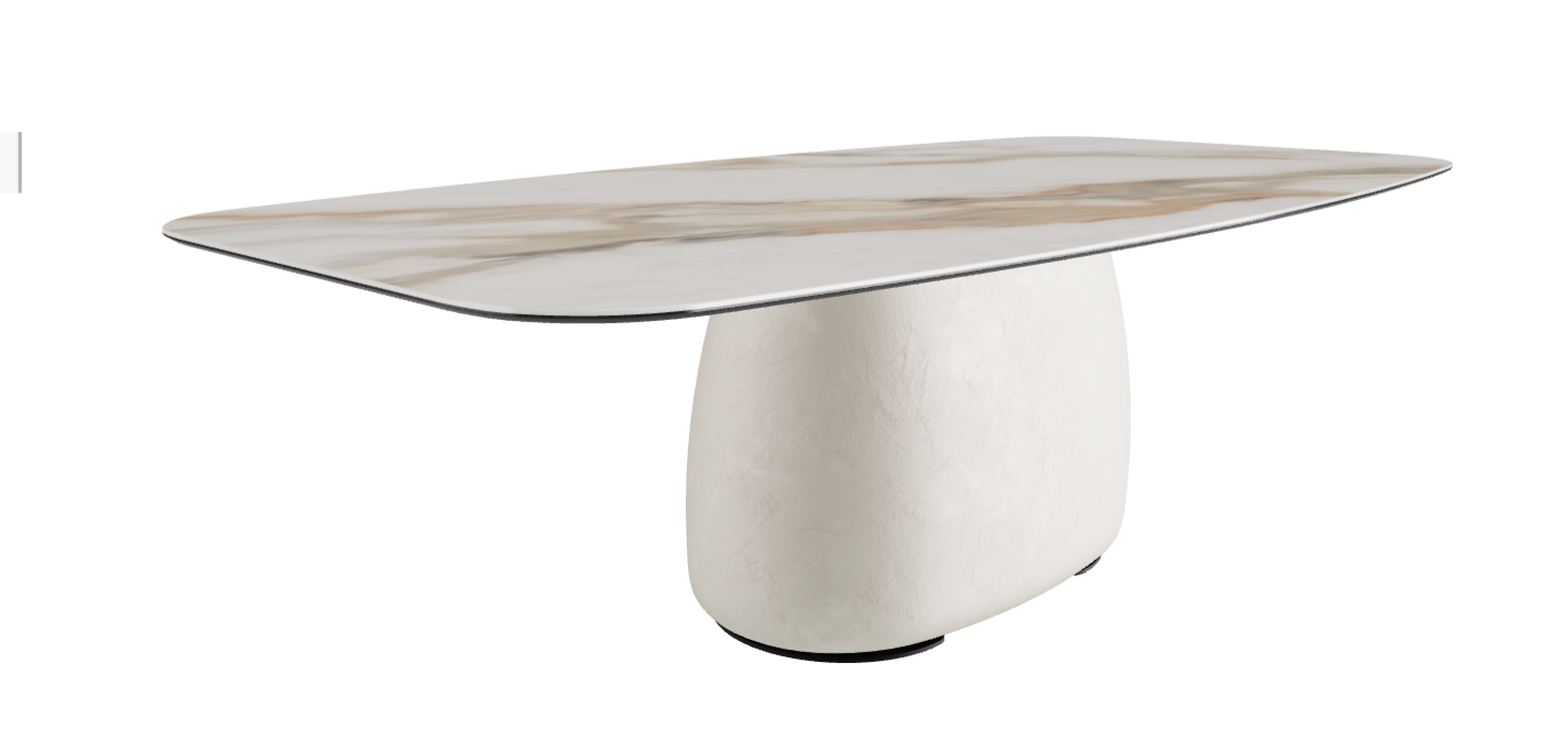 240x120x73.5h Barrel Shaped_Glossy Borghini Calacatta_Oslo_Black Embossed