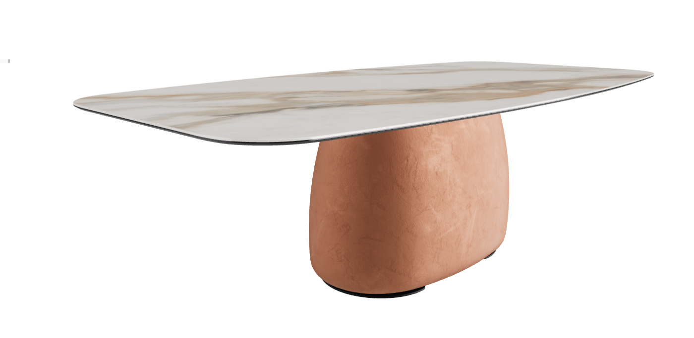 240x120x73.5h Barrel Shaped_Glossy Borghini Calacatta_Marrakech_Black Embossed