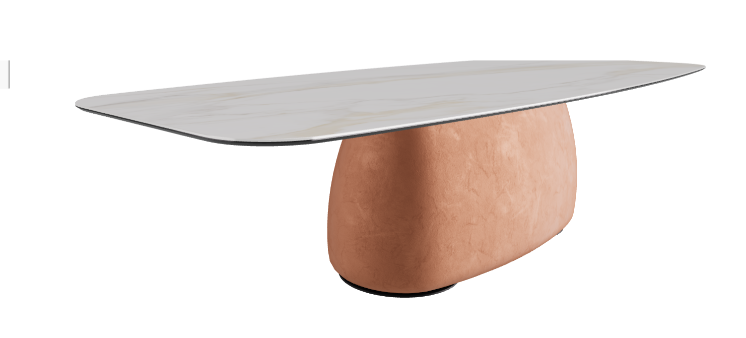 300x120x74h Barrel Shaped_Glossy Golden Calacatta_Marrakech_Black Embossed