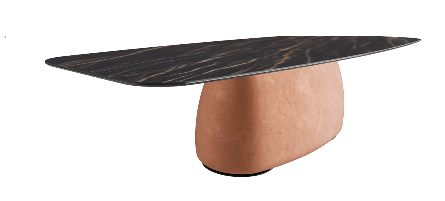300x120x74h Barrel Shaped_Matt Portoro_Marrakech_Black Embossed