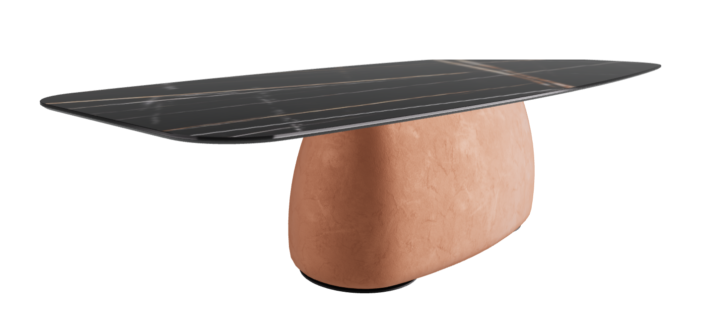 300x120x74h Barrel Shaped_Glossy Sahara Noir_Marrakech_Black Embossed
