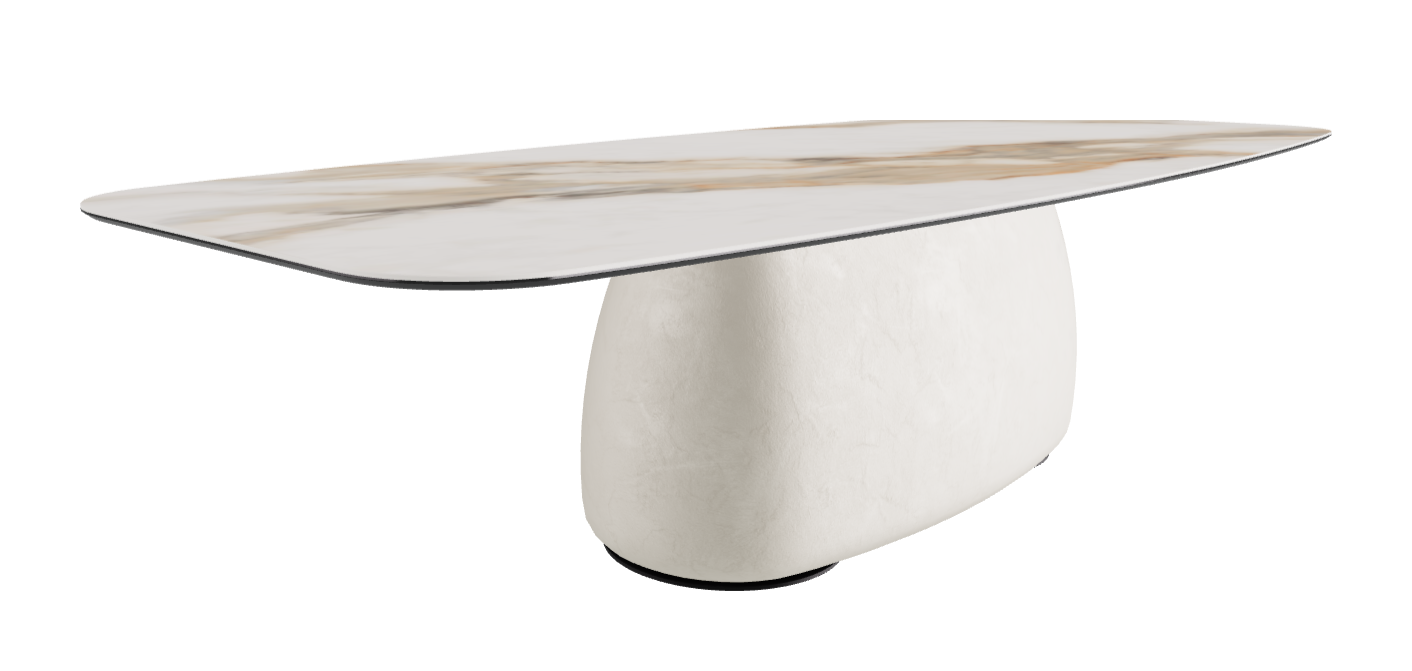 300x120x74h Barrel Shaped_Matt Borghini Calacatta_Oslo_Black Embossed