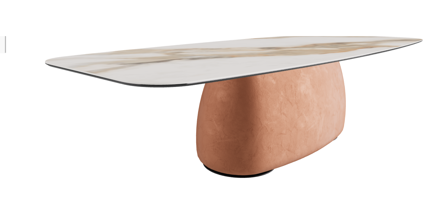 300x120x74h Barrel Shaped_Matt Borghini Calacatta_Marrakech_Black Embossed