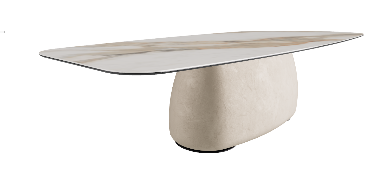 300x120x74h Barrel Shaped_Glossy Borghini Calacatta_Cairo_Black Embossed