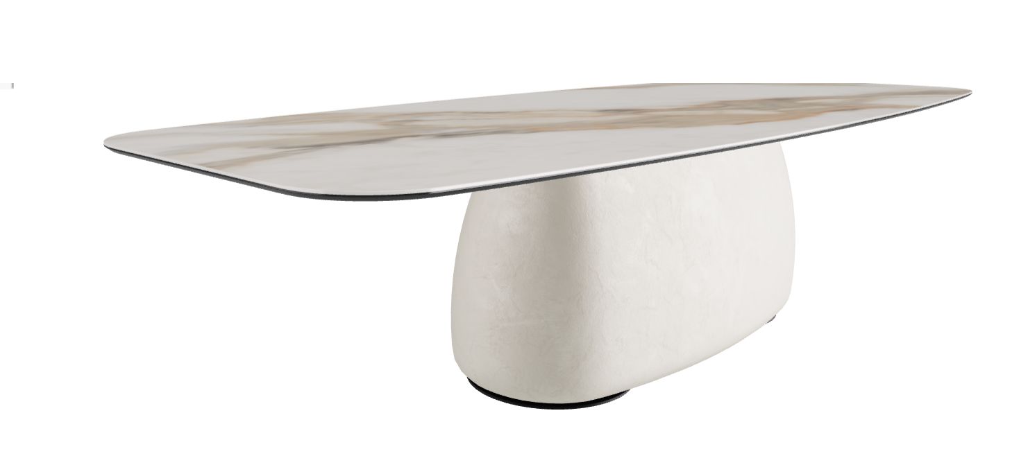 300x120x74h Barrel Shaped_Glossy Borghini Calacatta_Oslo_Black Embossed
