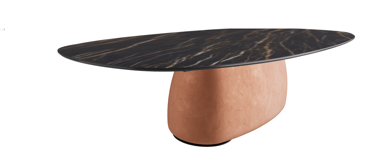 300x150x75h Biscuit Shaped_Matt Portoro_Marrakech_Black Embossed