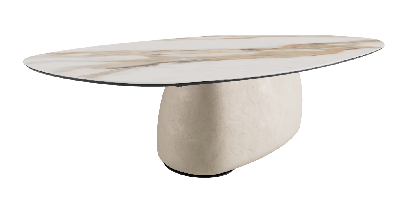 300x150x75h Biscuit Shaped_Matt Borghini Calacatta_Cairo_Black Embossed