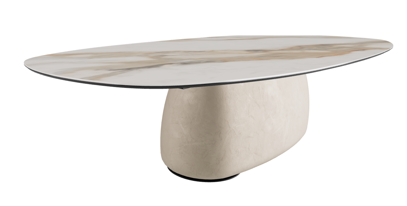 300x150x75h Biscuit Shaped_Glossy Borghini Calacatta_Cairo_Black Embossed