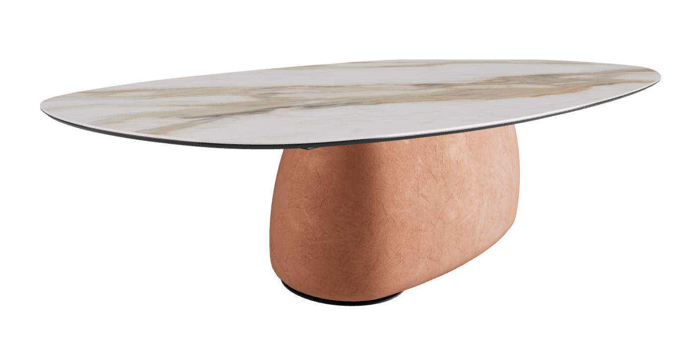 300x150x75h Biscuit Shaped_Glossy Borghini Calacatta_Marrakech_Black Embossed