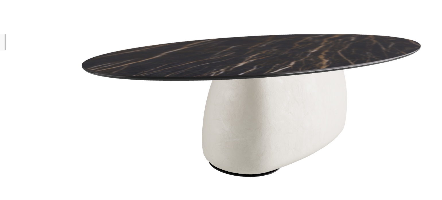300x150x75h Oval Shaped_Matt Portoro_Oslo_Black Embossed