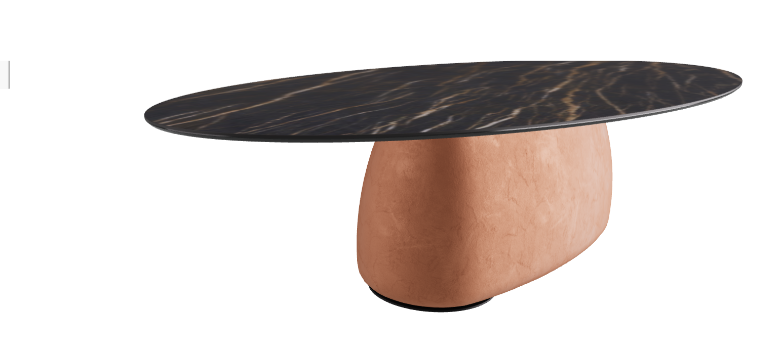 300x150x75h Oval Shaped_Matt Portoro_Marrakech_Black Embossed