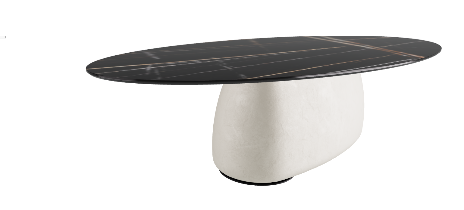 300x150x75h Oval Shaped_Glossy Sahara Noir_Oslo_Black Embossed
