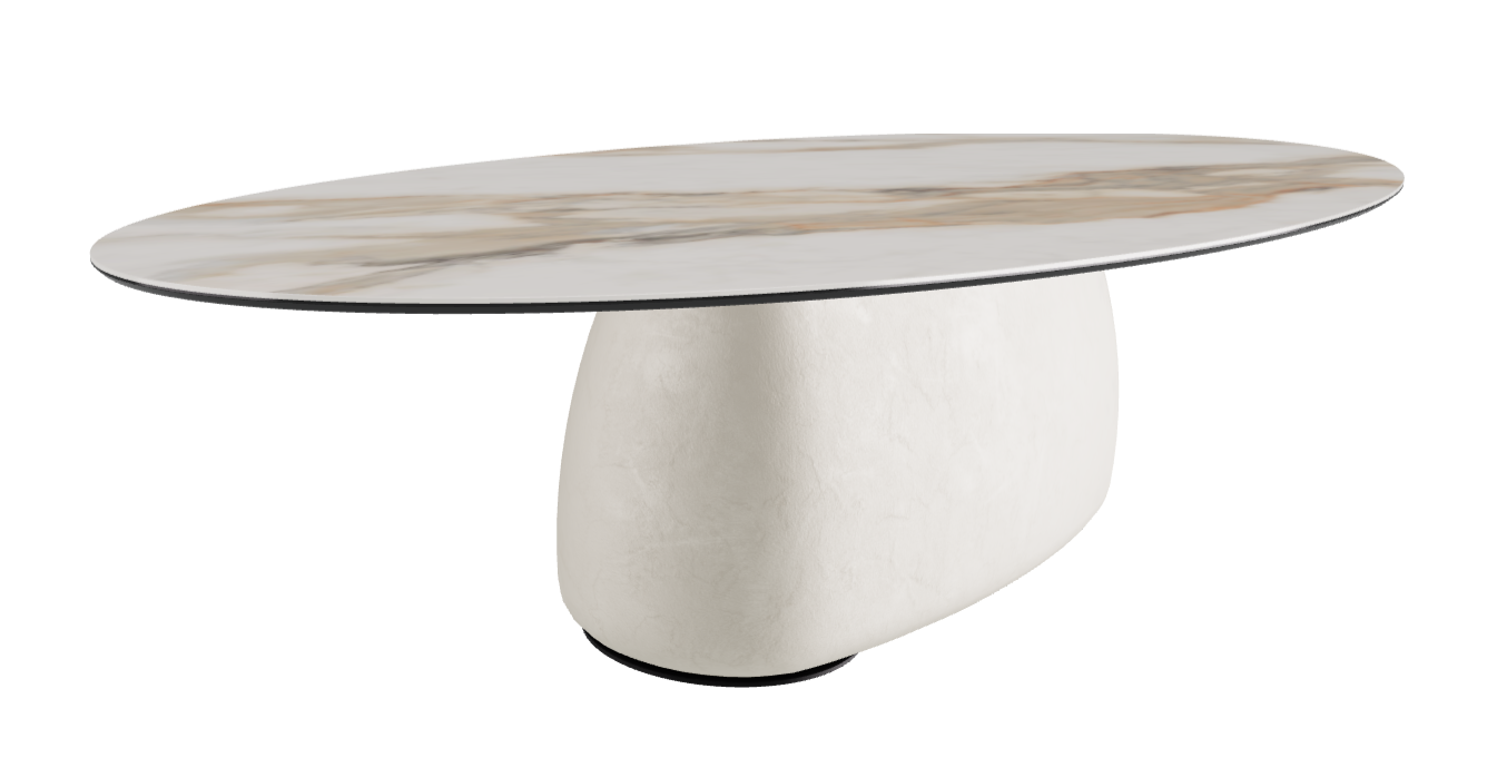 300x150x75h Oval Shaped_Glossy Borghini Calacatta_Oslo_Black Embossed