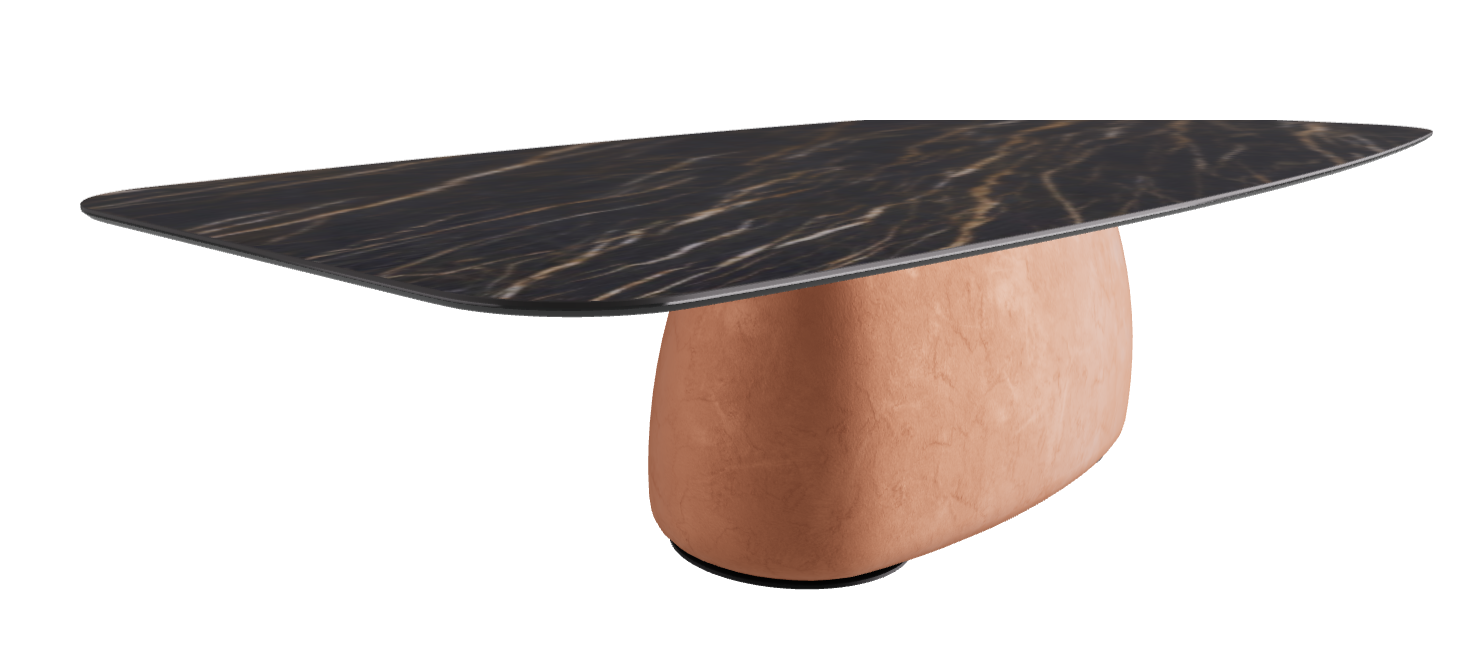 320x138x75h Barrel Shaped_Matt Portoro_Marrakech_Black Embossed