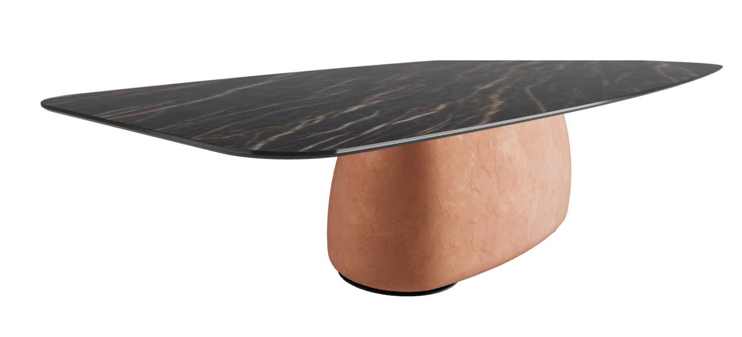 320x138x75h Barrel Shaped_Glossy Portoro_Marrakech_Black Embossed