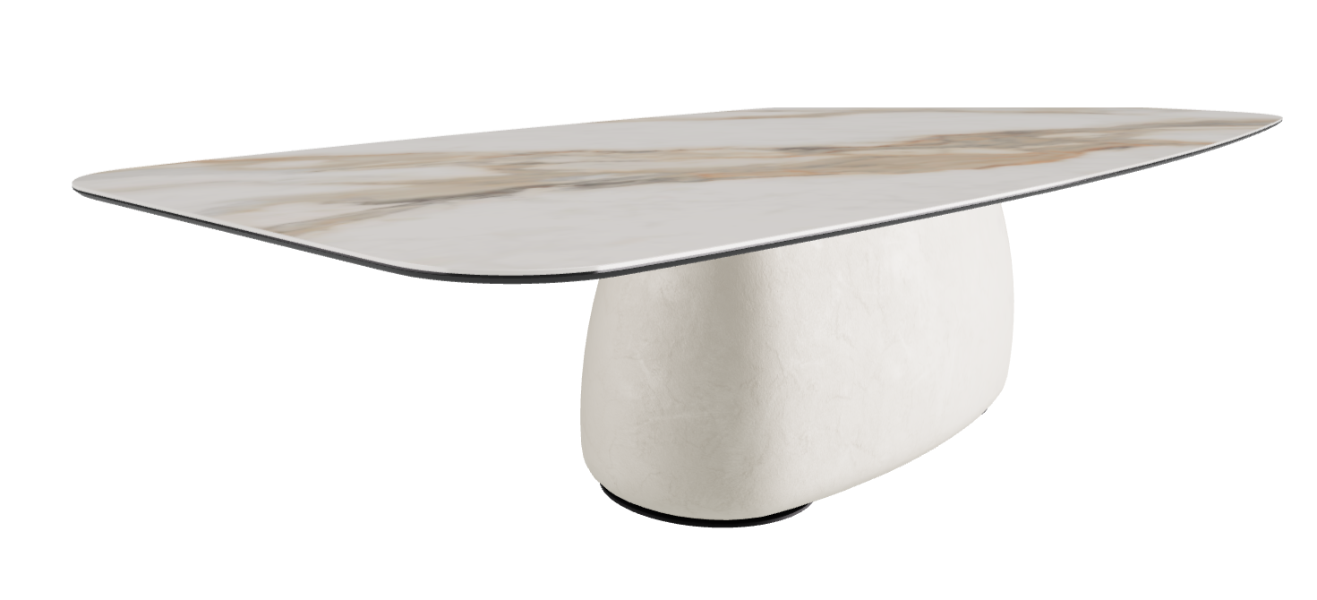 320x138x75h Barrel Shaped_Glossy Borghini Calacatta_Oslo_Black Embossed