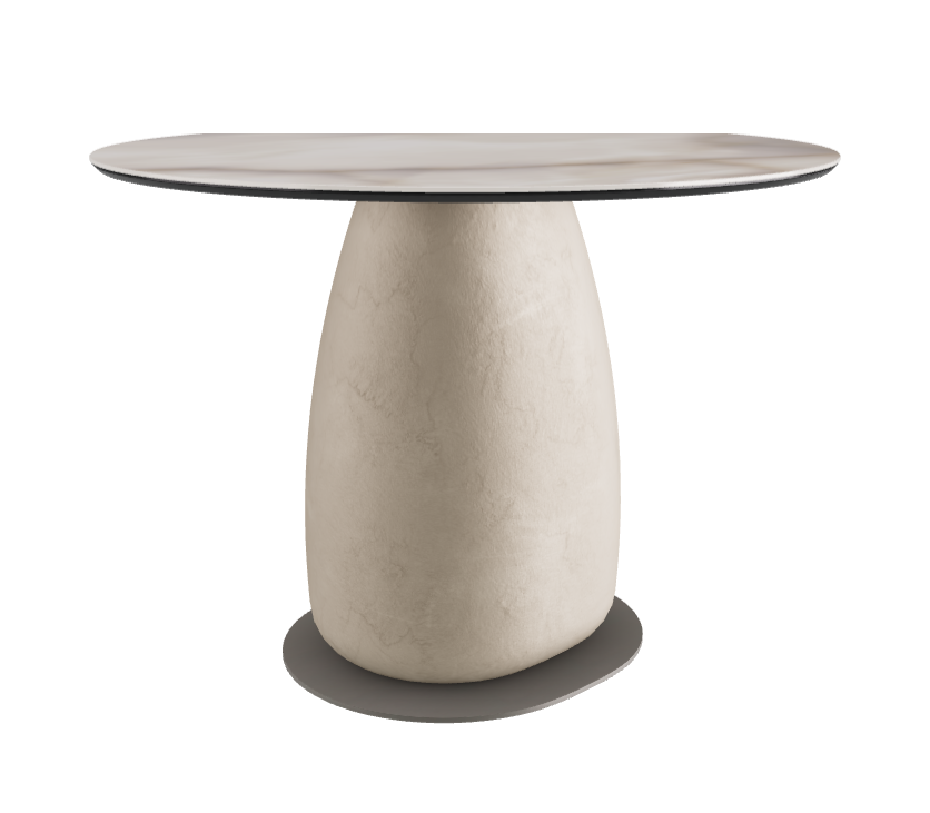 Diameter 100 x Height 73 cm Round Shaped_Alabastro_Cairo_Titanium Embossed